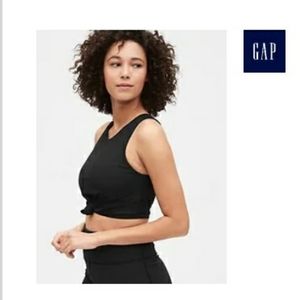 NWT Gap black twist knot crop sports bra